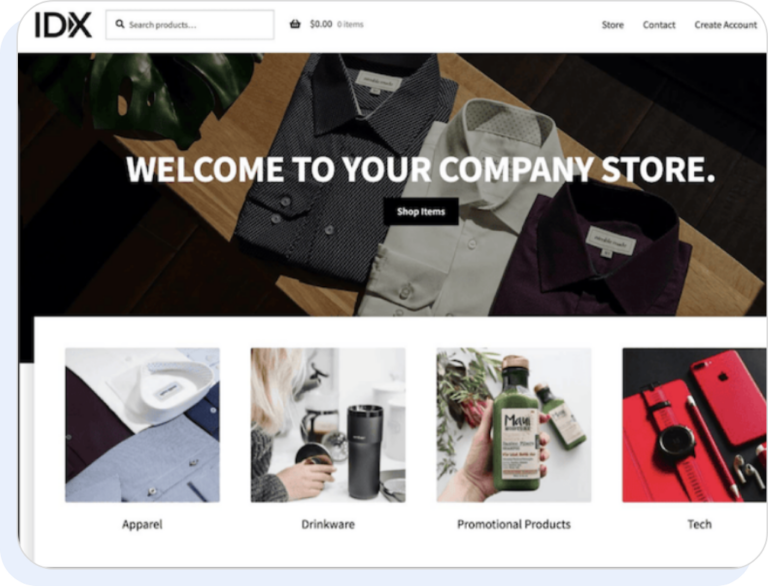 Online company store for corporate swag.