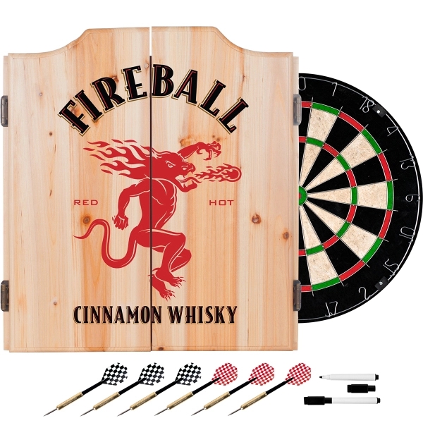 A fireball dartboard cabinet.