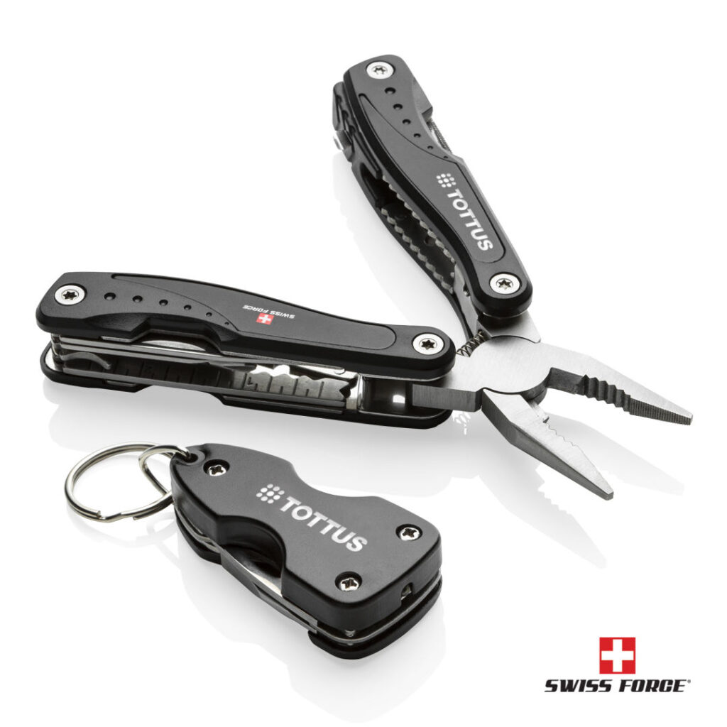 Swiss army knife in black.